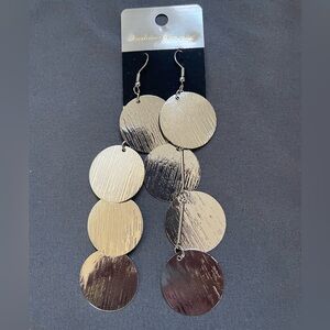 Gold Disc Dangle Earrings